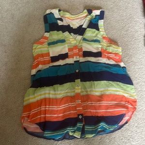 Maeve Multicolor Striped Sleeveless Blouse